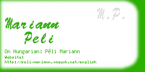 mariann peli business card