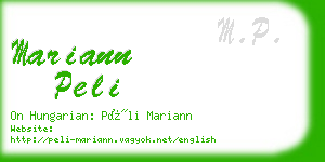 mariann peli business card